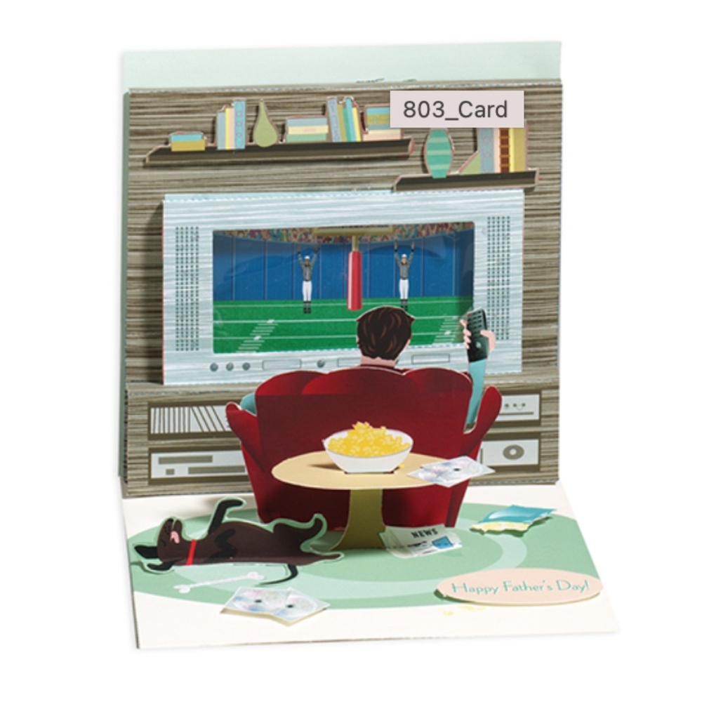 Treasures FATHER's DAY Pop-Up Greeting Card COUCH POTATO